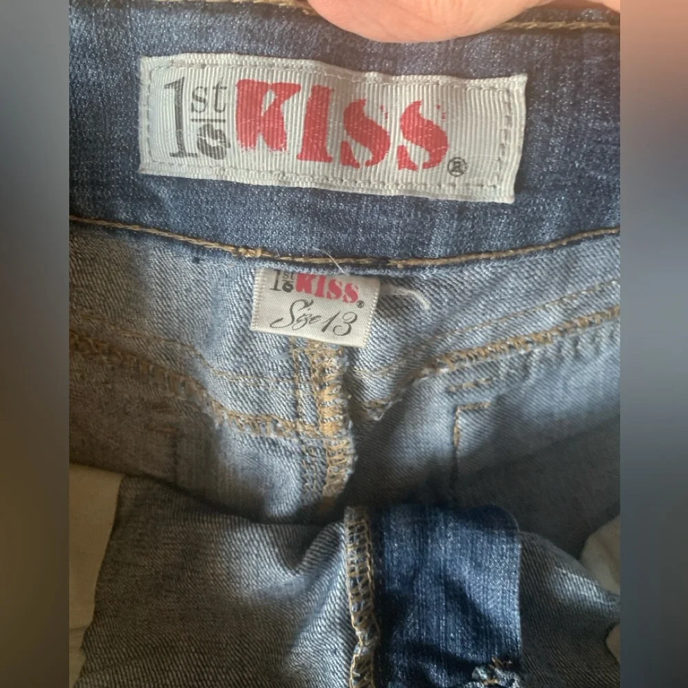 1st Kiss Embellished Raw Hem Jean Shorts